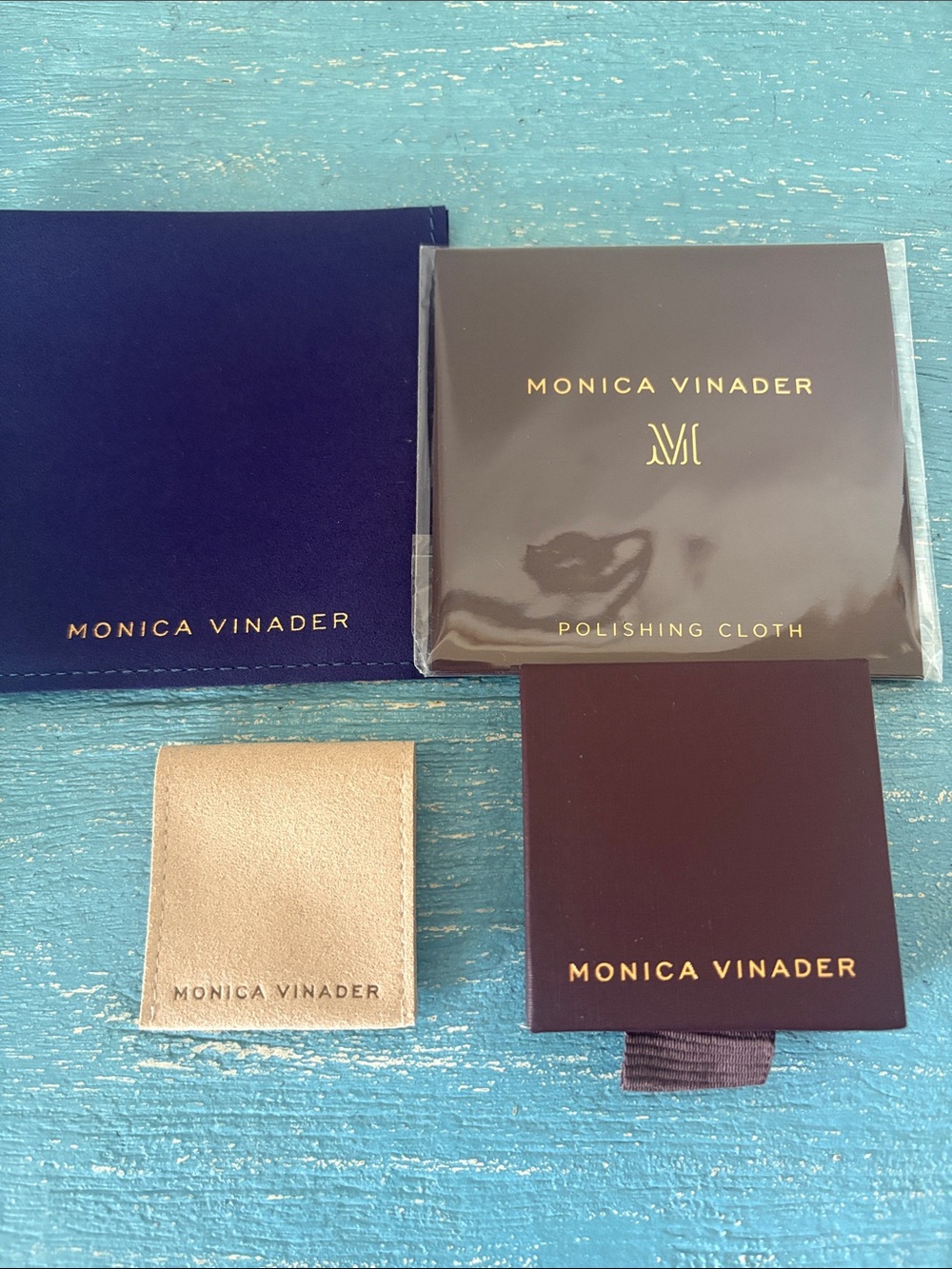Brand new Monica Vinader pouch and box set